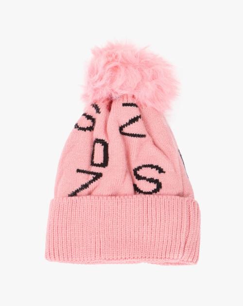 Beanie with Knitted Text