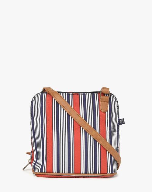 striped sling bag