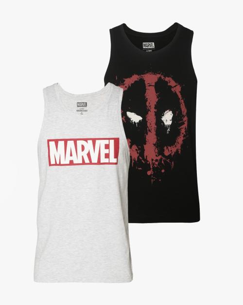 Pack of 2 Marvel Print Vests