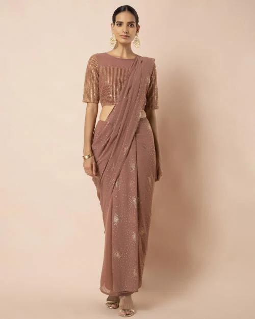 Women Mukaish Detail Ready to Wear Saree
