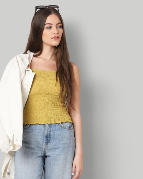 Sleeveless Square-Neck Top