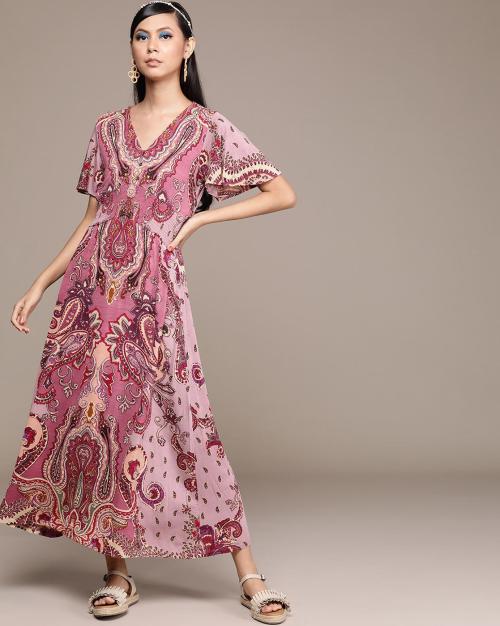 Paisley Print A-line Dress