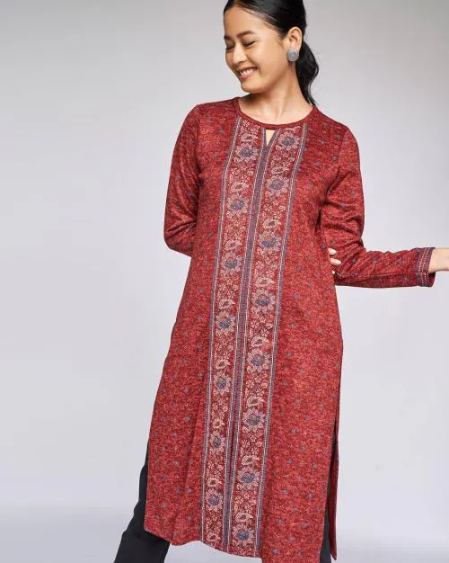 Floral Pattern A-line Kurta