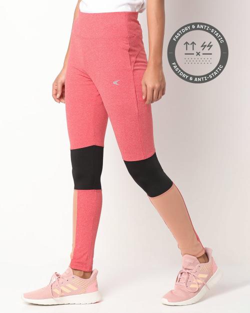 Colourblock QuickDry Training Tights with Mesh Panel