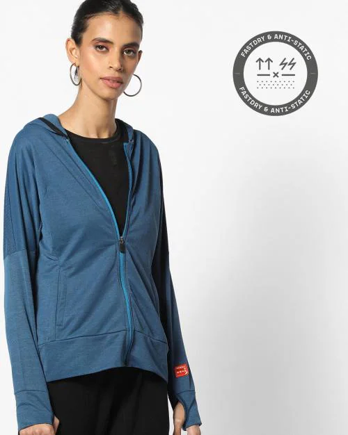 Hooded Zip-Up Sweatshirt with Insert Pockets