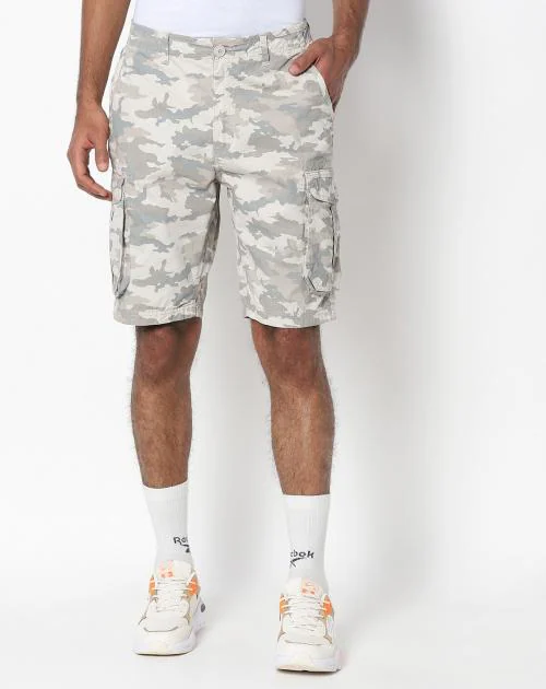 Camouflage Print Cargo Shorts