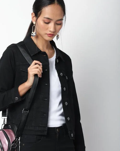 Trucker Jacket with Insert Pockets