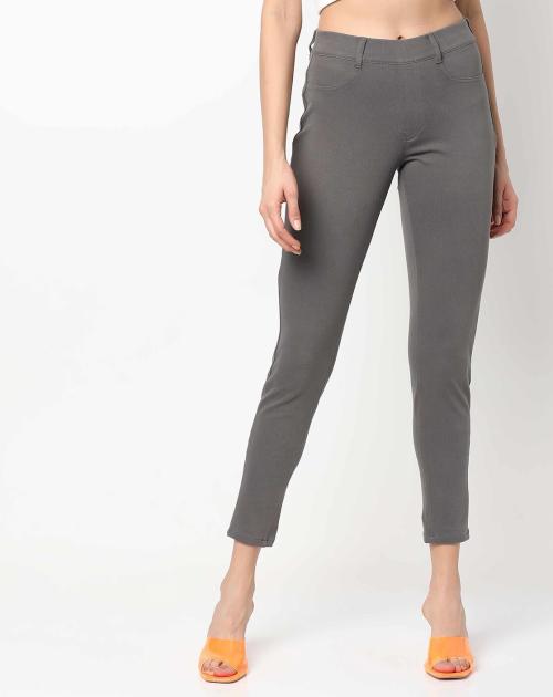 Ankle-Length Flat-Front Trousers