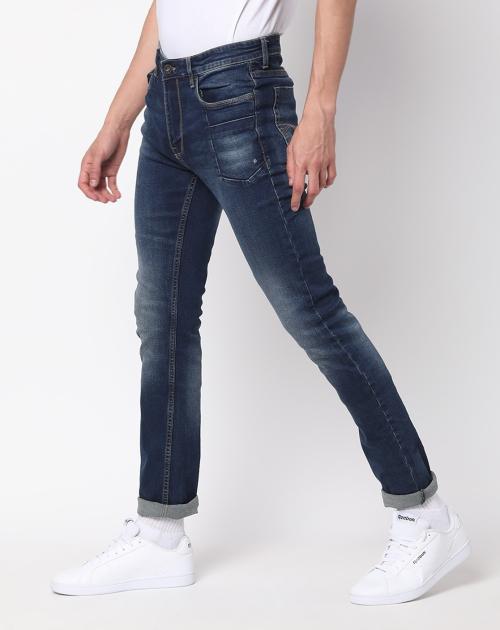 mid wash slim fit jeans