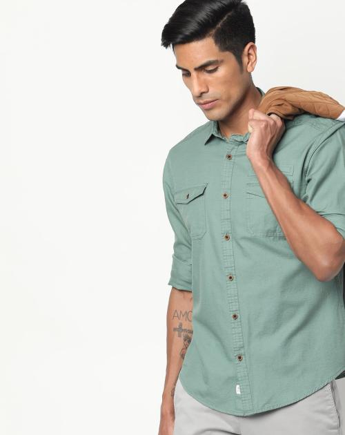 Buy Shirt with Buttoned Flap Pockets Online at Best Prices in India