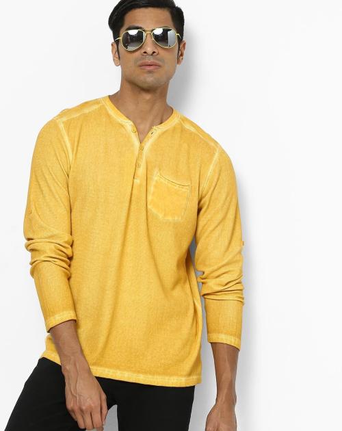 Henley T-shirt with Patch Pocket