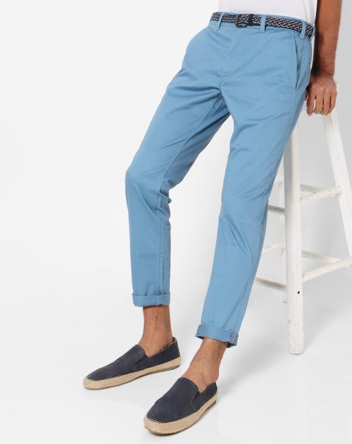 Slim Fit Flat-Front Chinos