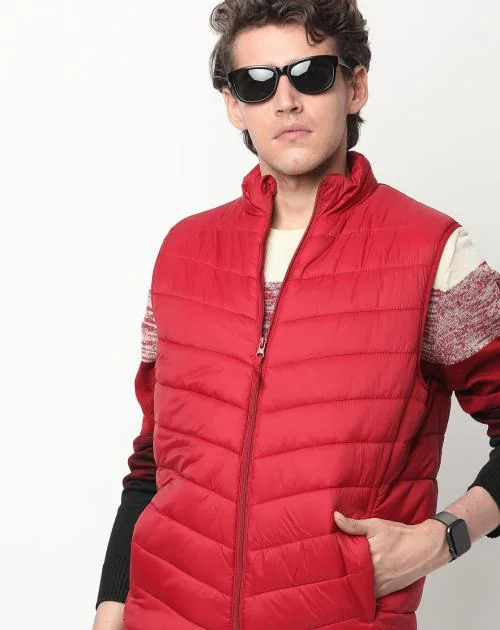 Sleeveless Zip-Front Puffer Jacket