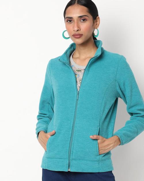 Heathered High-Neck Jacket