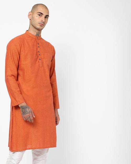 Long Kurta with Band Collar