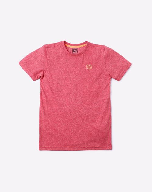 Heathered Cotton Round-Neck T-shirt