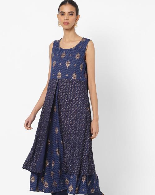 Printed Layered A-line Kurta