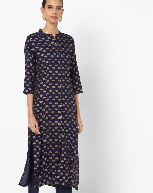 Umbrella Tree Print Straight Kurta