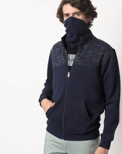 Zip-Front Sweatshirt with Neck Buffer