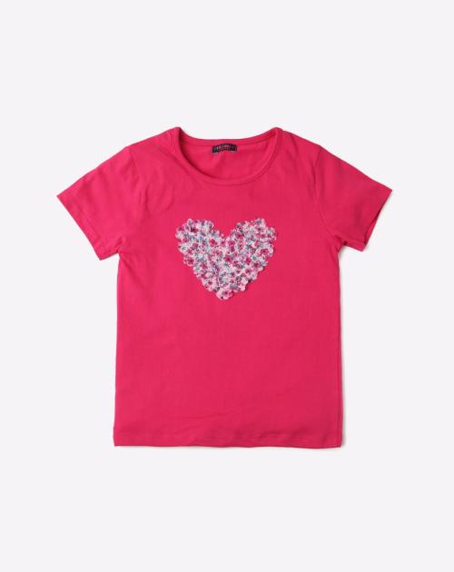 Crew-Neck T-shirt with Florets