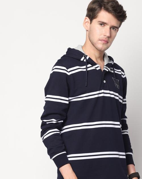 Striped Hooded T-shirt