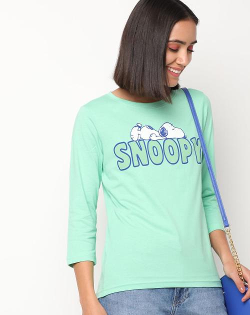Snoopy Print Crew-Neck T-shirt