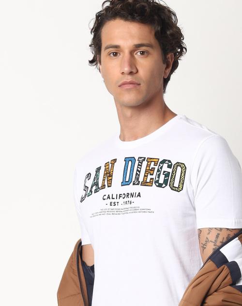 Regular Fit Typographic Print Crew-Neck T-Shirt