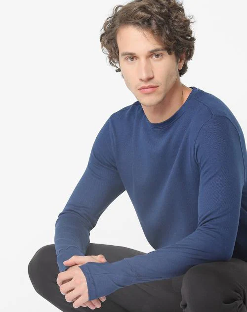 Crew-Neck T-shirt with Full Sleeves