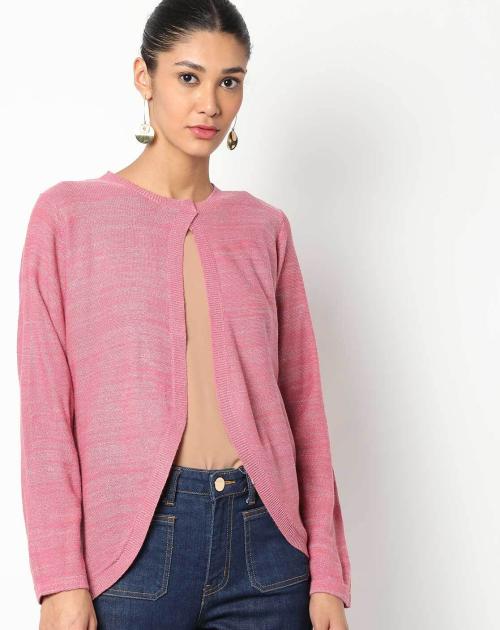 Knitted Single-Button Slim Fit Shrug