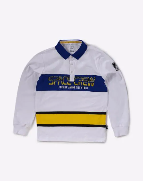 Polo T-shirt with Embroidered Text