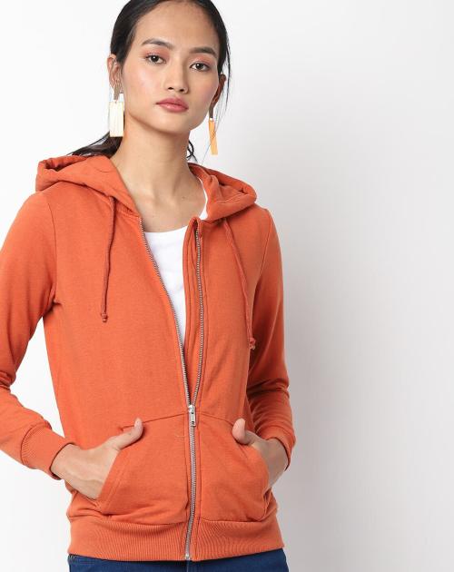 Zip-Front Hooded Sweatshirt with Kangaroo Pockets