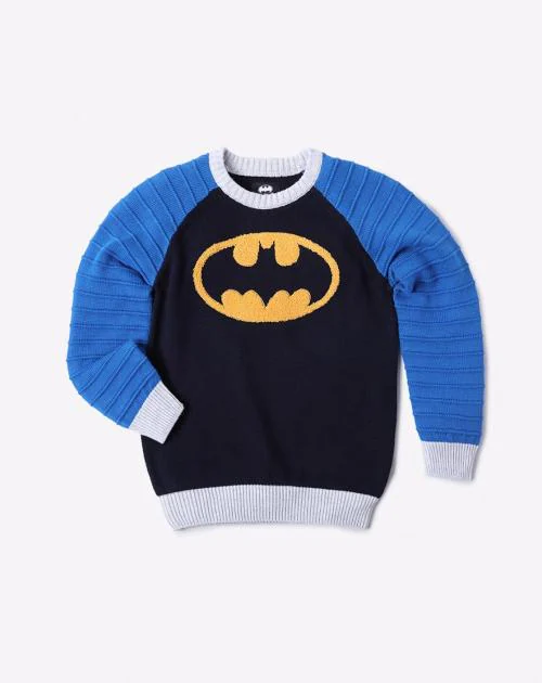 Batman Pullover with Contrast Raglan Sleeves