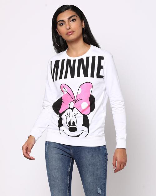 Mickey Mouse Pattern Heathered Hooded Sweatshirt