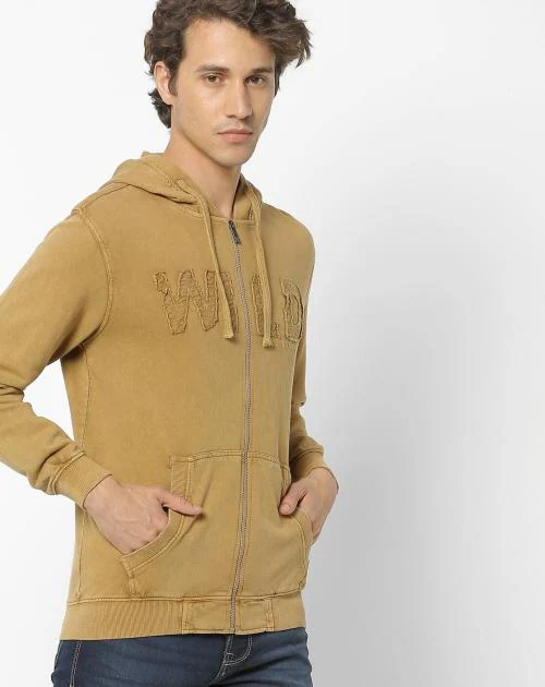 Washed Zip-Front Hoodie