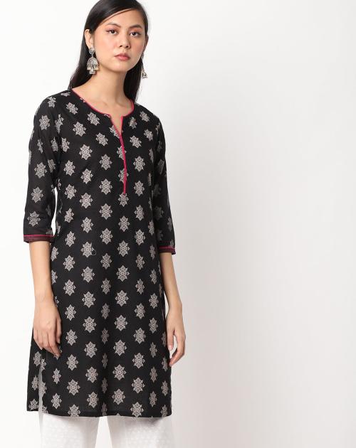 Block Print Straight Kurta
