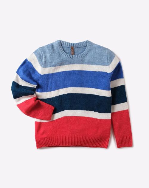 Striped Round-Neck Sweater