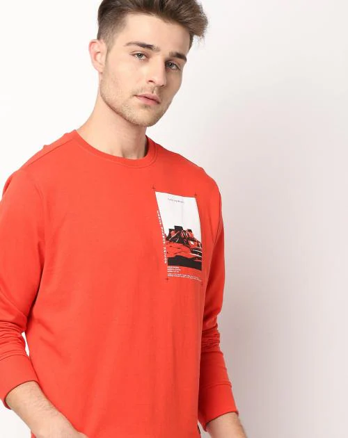 Graphic Print Crew-Neck Sweatshirt