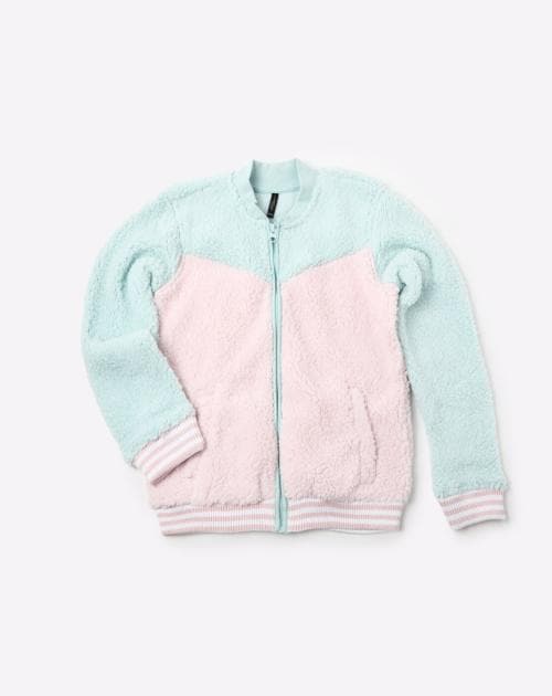 Colourblock Zip-Front Sweatshirt with Insert Pocket