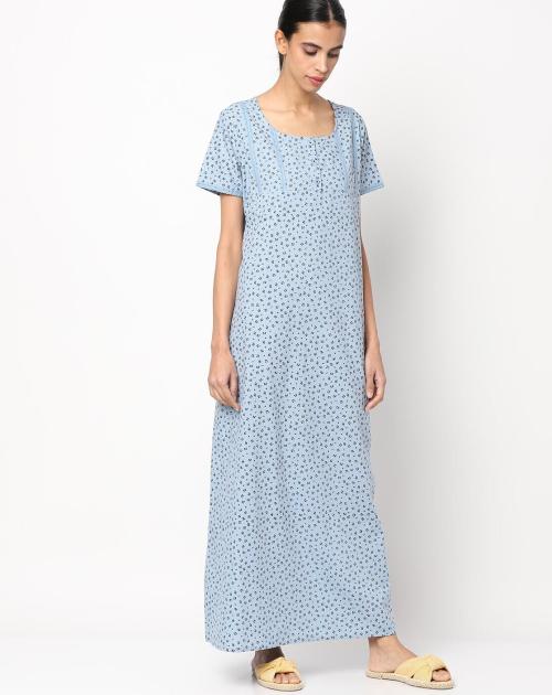 Ditsy Print Cotton Nightgown