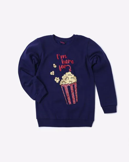 Graphic Print Crew-Neck Sweatshirt