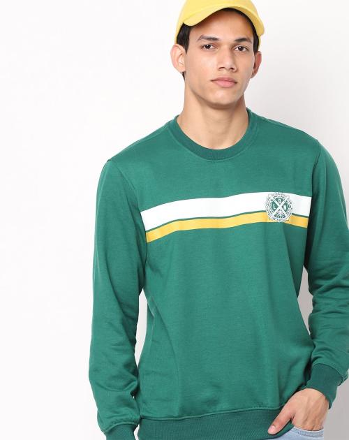 Striped Crew-Neck Sweatshirt