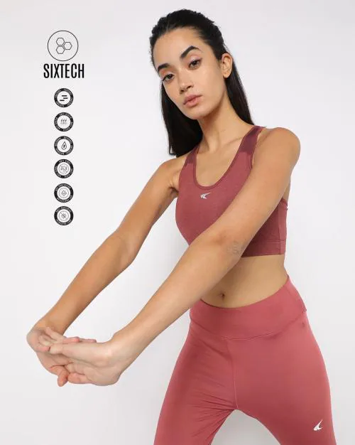 Training Heathered Racerback Sports Bra