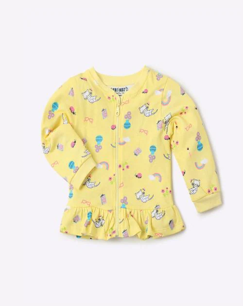 Printed Zip-Front Sweatshirt