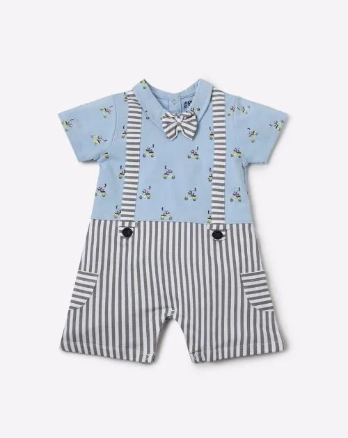 Printed Bodysuit with Snap-Button Closure