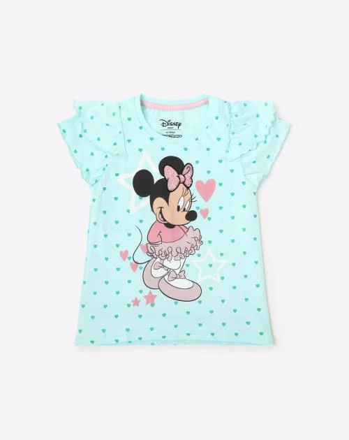 Minnie Mouse Print Crew-Neck T-shirt with Sequins