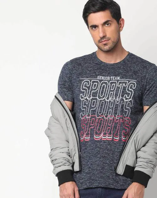 Typographic Print Crew-Neck T-shirt