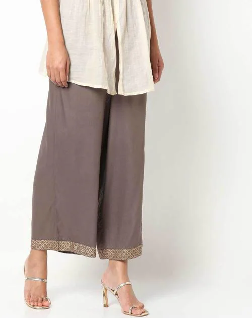 Palazzo Pants with Semi-Elasticated Waist