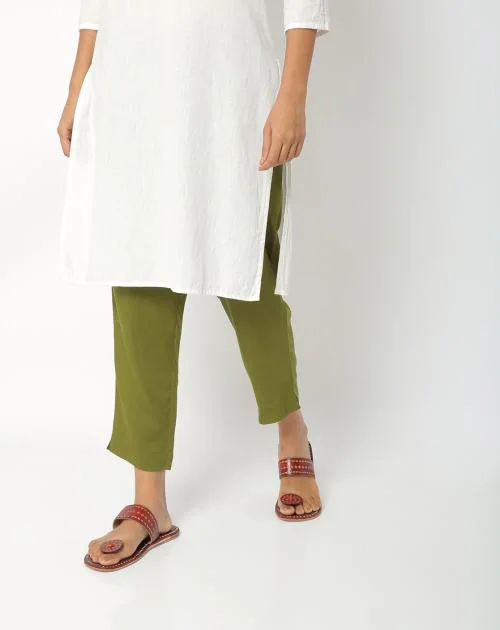 Ankle-Length Pants with Insert Pockets