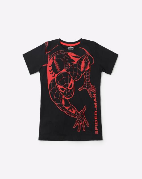 Buy Spider Man Print Crew-Neck T-shirt Online at Best Prices in India ...