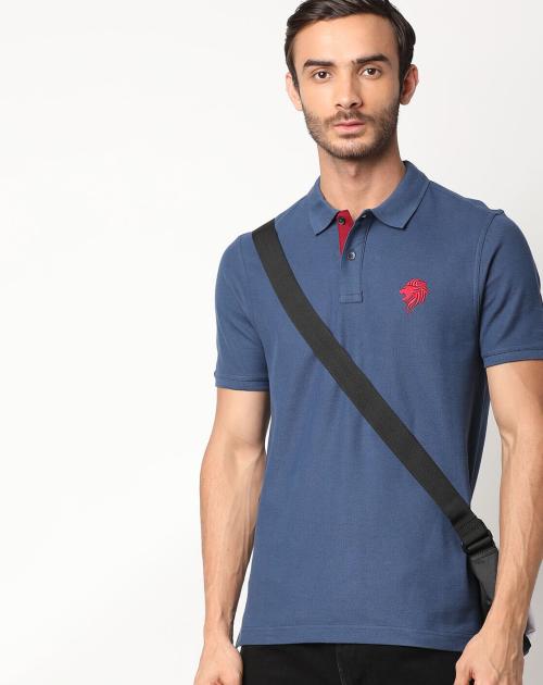 Slim Fit Polo T-shirt with Placement Logo